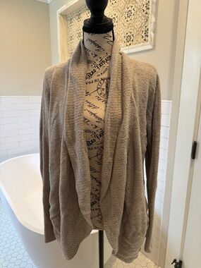 Barefoot Dreams Open-Front Cardigan in Taupe